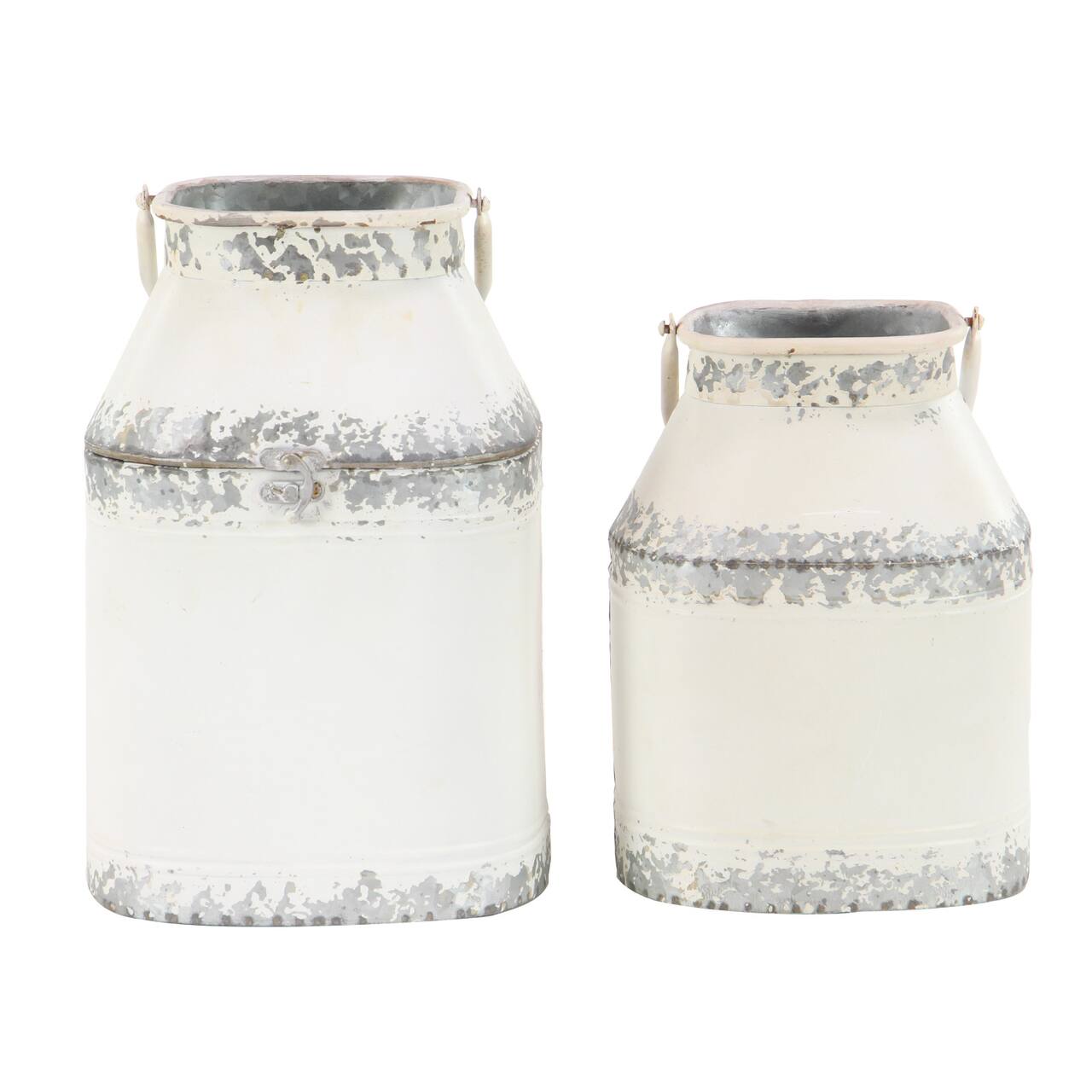 White Metal Farmhouse Decorative Jar Set